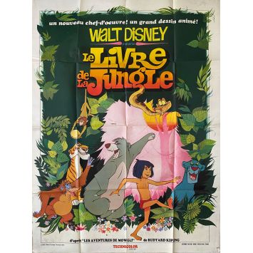LE LIVRE DE LA JUNGLE Affiche de film 1ere sortie. - 120x160 cm. - 1967 - Walt Disney, Louis Prima