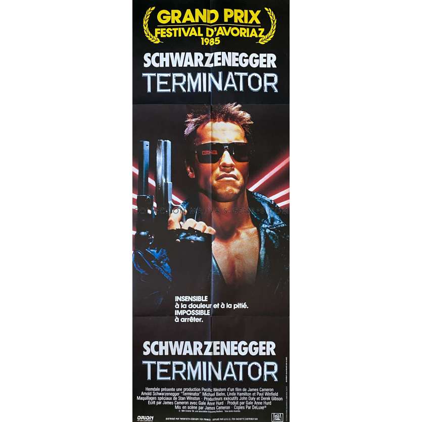 TERMINATOR French Movie Poster- 23x63 in. - 1983 - James Cameron, Arnold Schwarzenegger