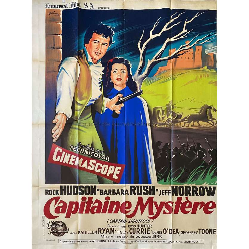 CAPITAINE MYSTERE Affiche de cinéma- 120x160 cm. - 1955 - Douglas Sirk, Rock Hudson