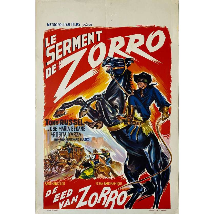 LE SERMENT DE ZORRO Affiche de cinéma- 35x55 cm. - 1964 - Ricardo Blasco, Tony Russel
