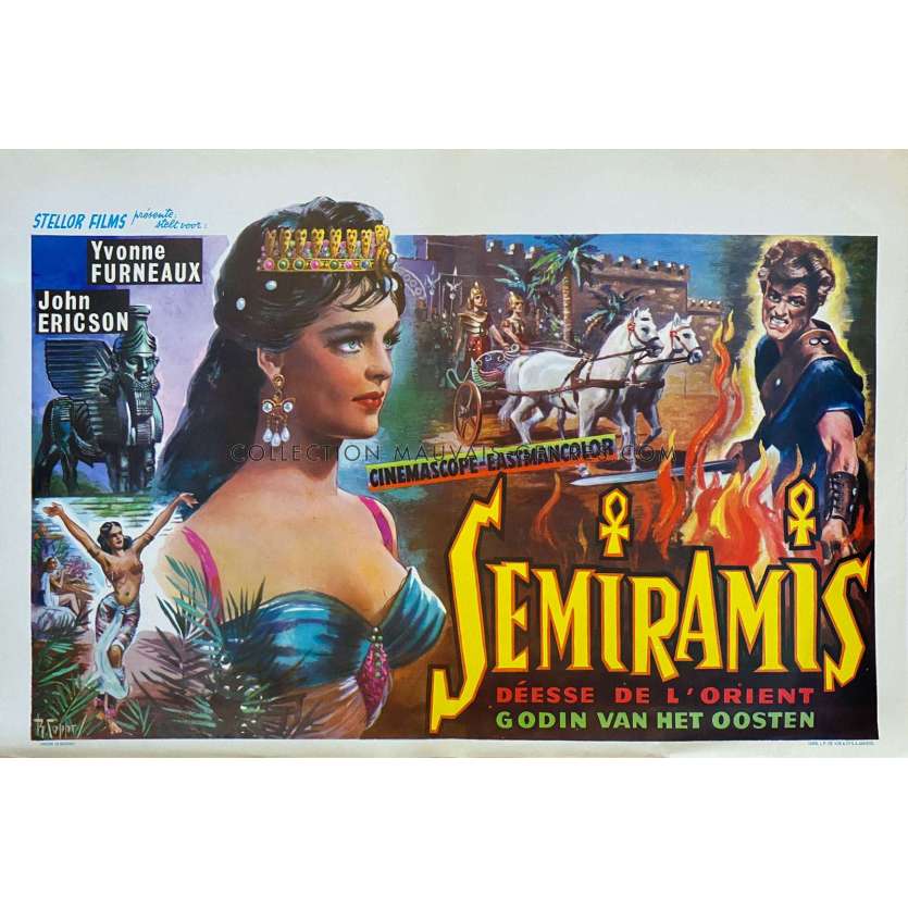 SEMIRAMIS DEESSE DE L'ORIENT Affiche de cinéma- 35x55 cm. - 1963 - Primo Zeglio, Yvonne Furneaux
