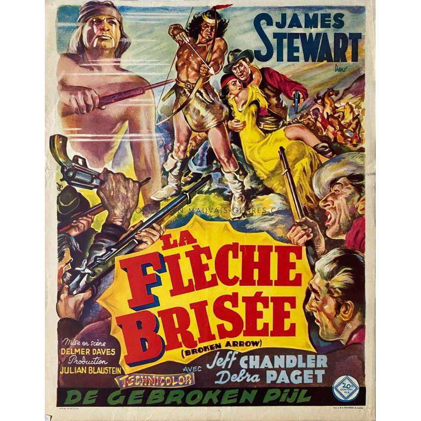 LA FLECHE BRISEE Affiche de film- 35x55 cm. - 1950 - Delmer Daves, James Stewart