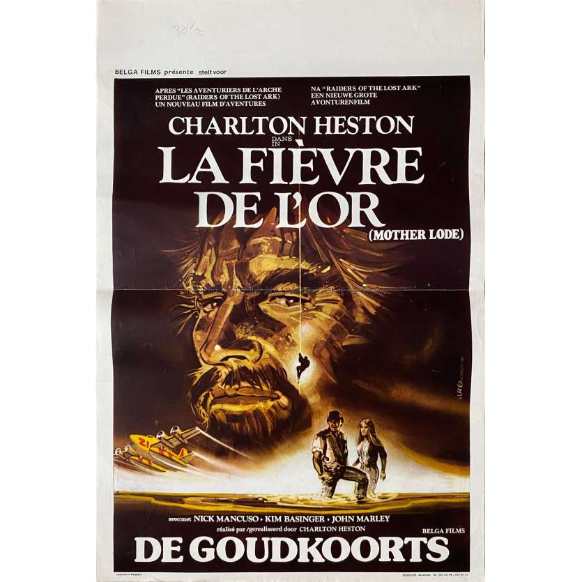 LA FIEVRE DE L'OR Affiche de film- 35x55 cm. - 1982 - Charlton Heston, Kim Basinger