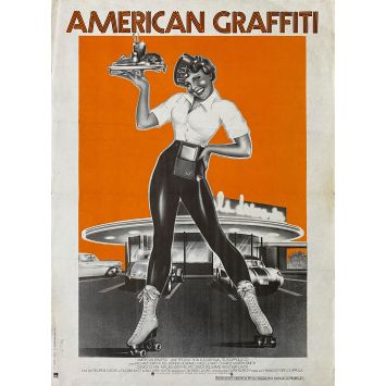 AMERICAN GRAFFITI Affiche de film 1ère Sortie - 40x54 cm. - 1973 - George Lucas, Richard Dreyfuss