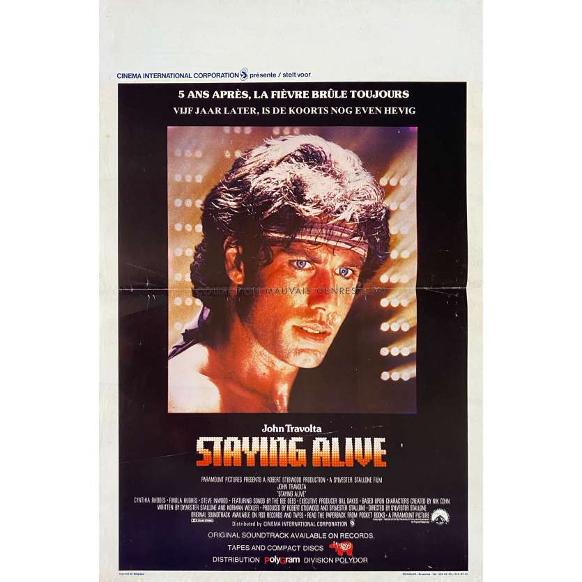 STAYING ALIVE Affiche de film- 35x55 cm. - 1983 - Sylvester Stallone, John Travolta
