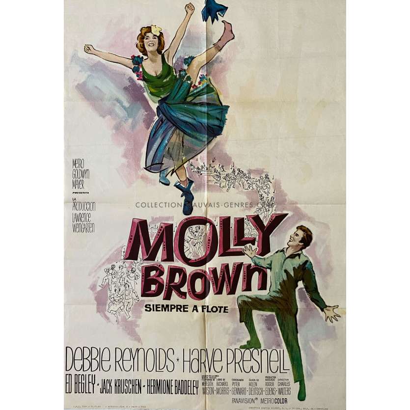 THE UNSIKABLE MOLLY BROWN Spanish Movie Poster- 29x40 in. - 1964 - Charles Walters, Debbie Reynolds