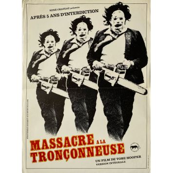 MASSACRE A LA TRONCONNEUSE Affiche de film- 40x54 cm. - 1974/R1980 - Tobe Hooper, Marilyn Burns