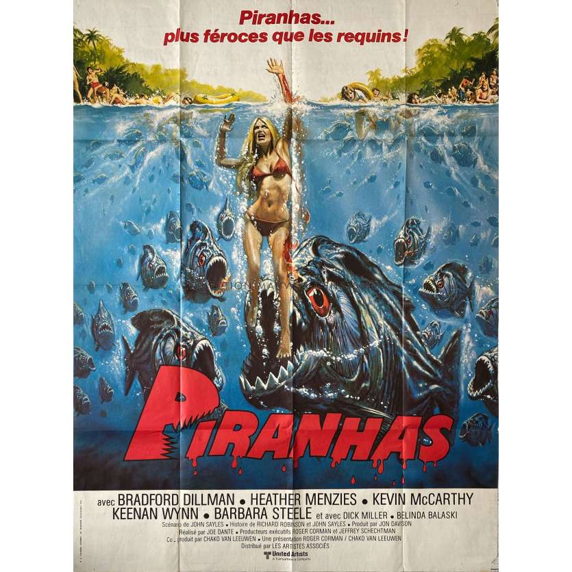 PIRANHAS Affiche de film- 120x160 cm. - 1978 - Joe Dante, Barbara Steele