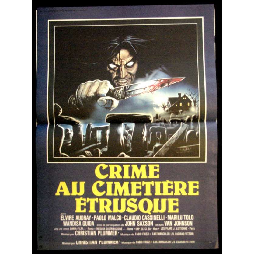 CRIME AU CIMETIERE ETRUSQUE '81 Affiche 40x60 Horreur Vintage Movie Poster 