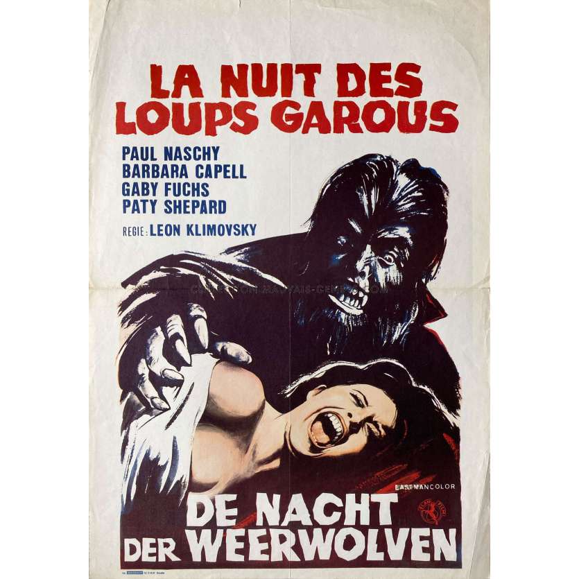 THE WEREWOLF VERSUS THE VAMPIRE WOMAN Belgian Movie Poster- 14x21 in. - 1971 - Leon Klimovsky, Paul Naschy