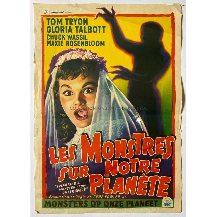 I MARRIED A MONSTER FROM OUTER SPACE Belgian Movie Poster- 14x21 in. - 1958 - Gene Fowler Jr., Tom Tryon
