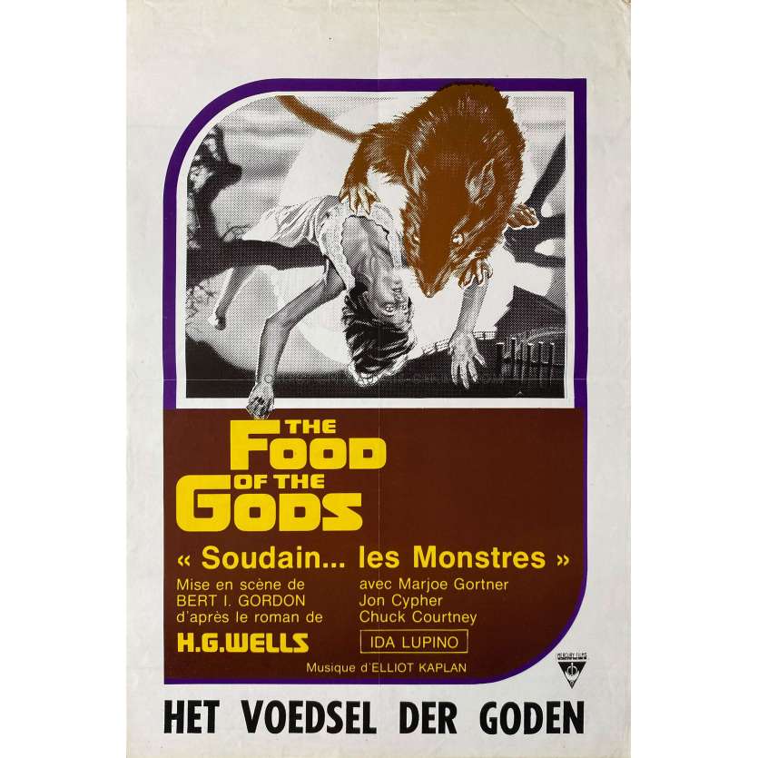 THE FOOD OF THE GODS Belgian Movie Poster- 14x21 in. - 1976 - Bert I. Gordon, Marjoe Gortner