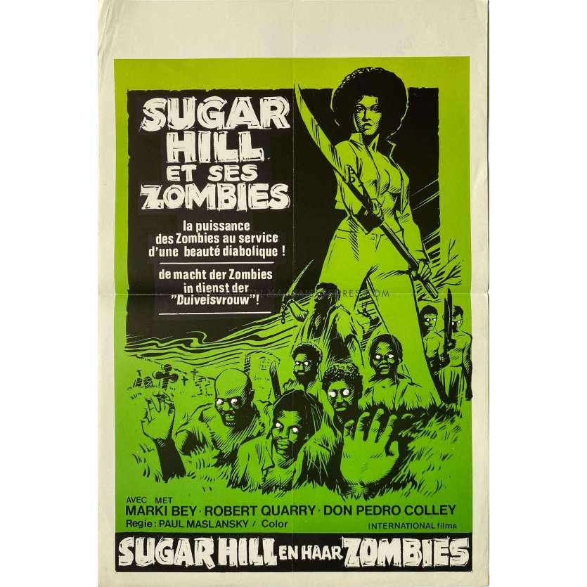 SUGAR HILL Belgian Movie Poster- 14x21 in. - 1974 - Paul Maslansky, Marki Bey
