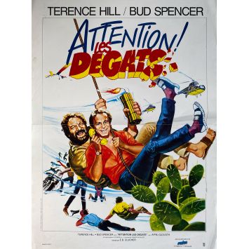 DOUBLE TROUBLE French Movie Poster- 15x21 in. - 1984 - Enzo Barboni, Terence Hill