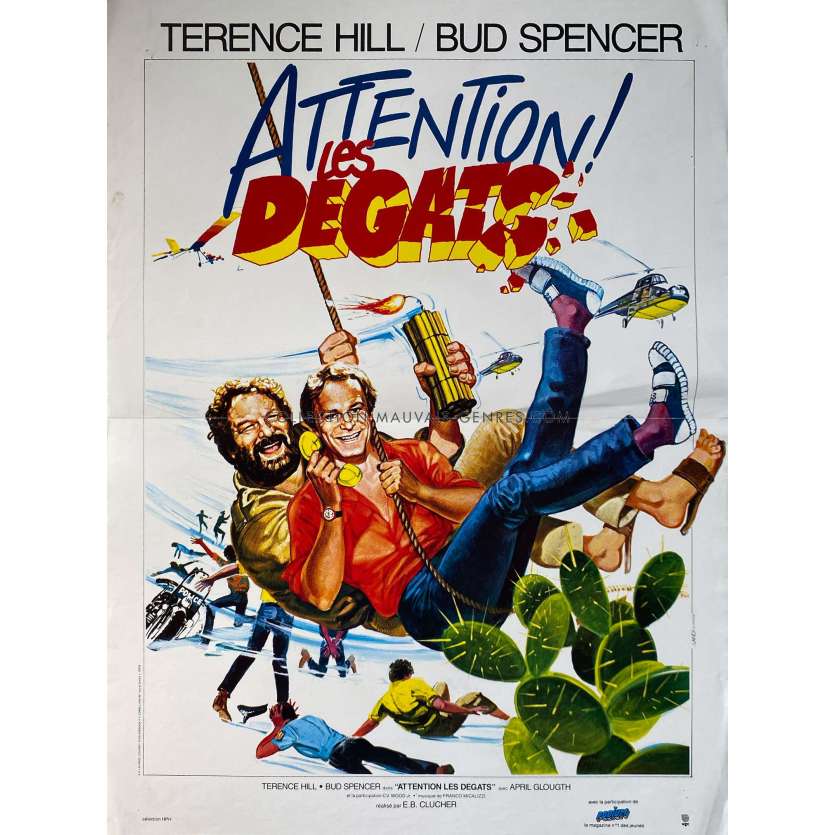 DOUBLE TROUBLE French Movie Poster- 15x21 in. - 1984 - Enzo Barboni, Terence Hill