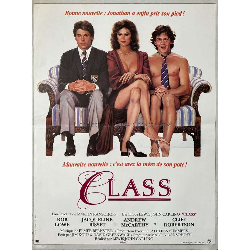 CLASS French Movie Poster- 15x21 in. - 1983 - Jacqueline Bisset, Rob Lowe