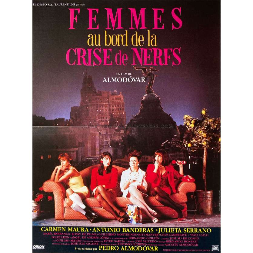 WOMEN ON A VERGE OF A NERVOUS BREAKDOWN French Movie Poster- 15x21 in. - 1988 - Pedro Almodóvar, Carmen Maura