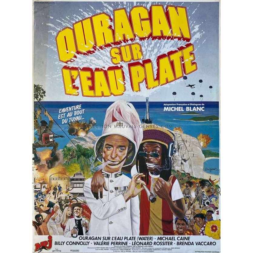 WATER French Movie Poster- 15x21 in. - 1985 - Dick Clement, Michael Caine