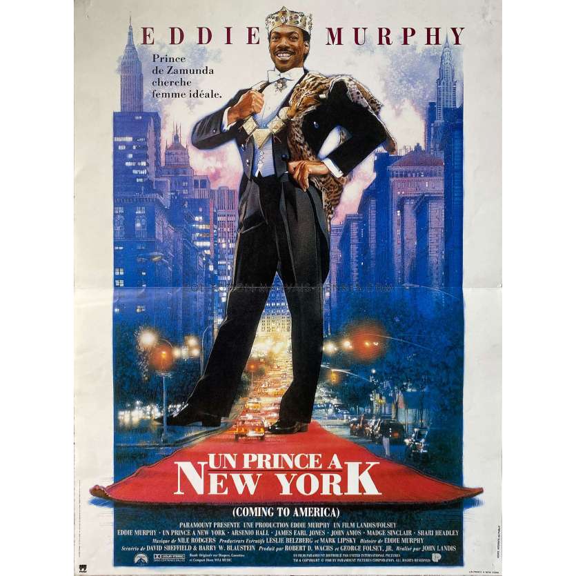 COMING TO AMERICA French Movie Poster- 15x21 in. - 1988 - John Landis, Eddie Murphy