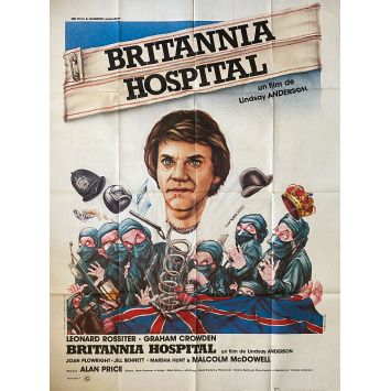 BRITANNIA HOSPITAL French Movie Poster- 47x63 in. - 1982 - Lindsay Anderson, Malcolm McDowell