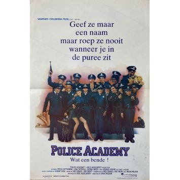 POLICE ACADEMY Belgian Movie Poster- 14x21 in. - 1984 - Hugh Wilson, Steve Guttenberg