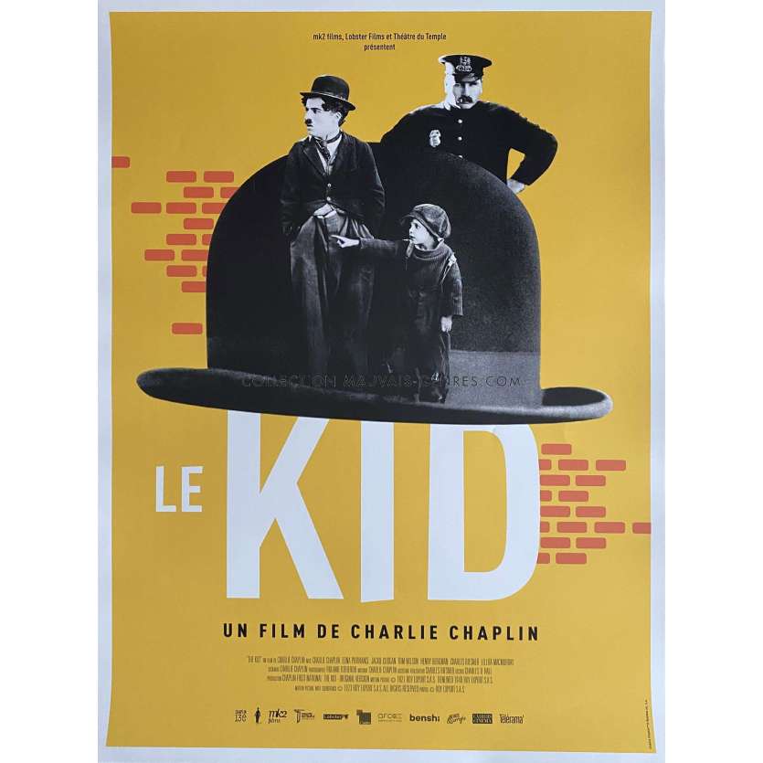 THE KID French Movie Poster- 15x21 in. - 1921/R2000 - Charlie Chaplin, Jackie Coogan