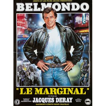 THE OUTSIDER French Movie Poster 1st Release - 15x21 in. - 1983 - Jacques Deray, Jean-Paul Belmondo