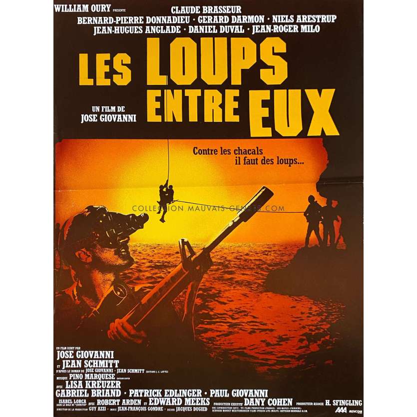 LES LOUPS ENTRE EUX French Movie Poster- 15x21 in. - 1985 - José Giovanni, Claude Brasseur