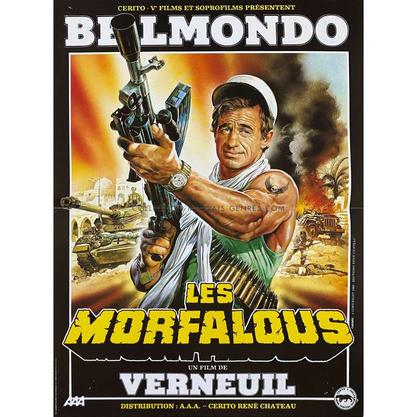 LES MORFALOUS French Movie Poster Def. - 15x21 in. - 1984 - Henri Verneuil, Jean-Paul Belmondo