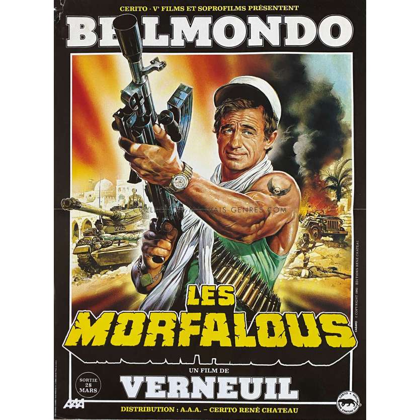 LES MORFALOUS French Movie Poster Adv. - 15x21 in. - 1984 - Henri Verneuil, Jean-Paul Belmondo
