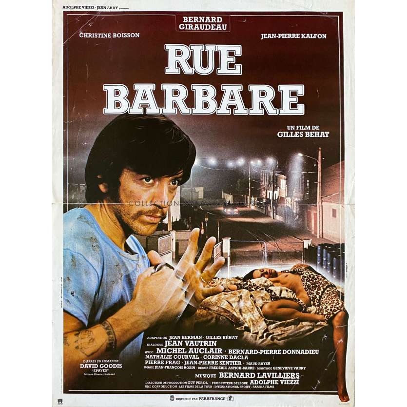BARBAROUS STREET French Movie Poster- 15x21 in. - 1984 - Gilles Béhat, Bernard Giraudeau