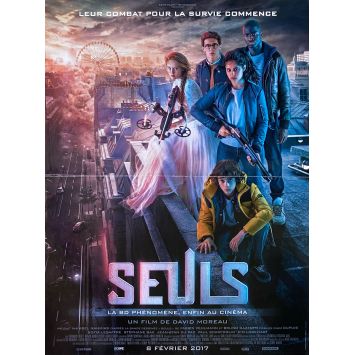 SEULS French Movie Poster- 15x21 in. - 2017 - David Moreau, Sofia Lesaffre