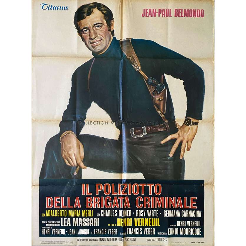 NIGHT CALLER Italian Movie Poster- 39x55 in. - 1975 - Henri Verneuil, Jean-Paul Belmondo