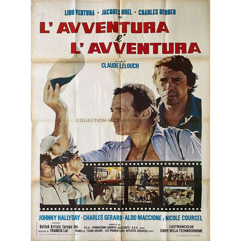 MONEY MONEY MONEY Italian Movie Poster- 39x55 in. - 1972 - Claude Lelouch, Lino Ventura