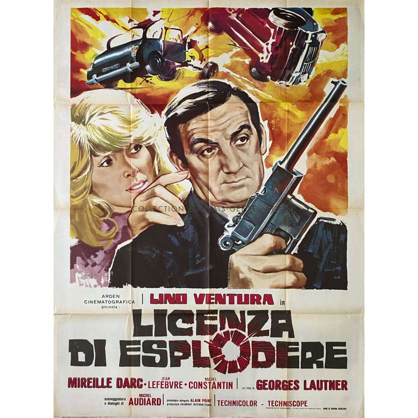 EVERYONE KEEP COOL Italian Movie Poster- 39x55 in. - 1966 - Georges Lautner, Lino Ventura