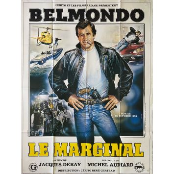 THE OUTSIDER French Movie Poster- 47x63 in. - 1983 - Jacques Deray, Jean-Paul Belmondo