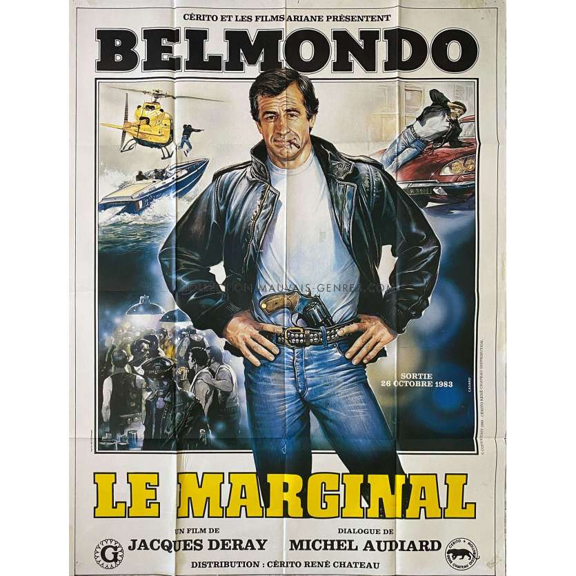 THE OUTSIDER French Movie Poster- 47x63 in. - 1983 - Jacques Deray, Jean-Paul Belmondo