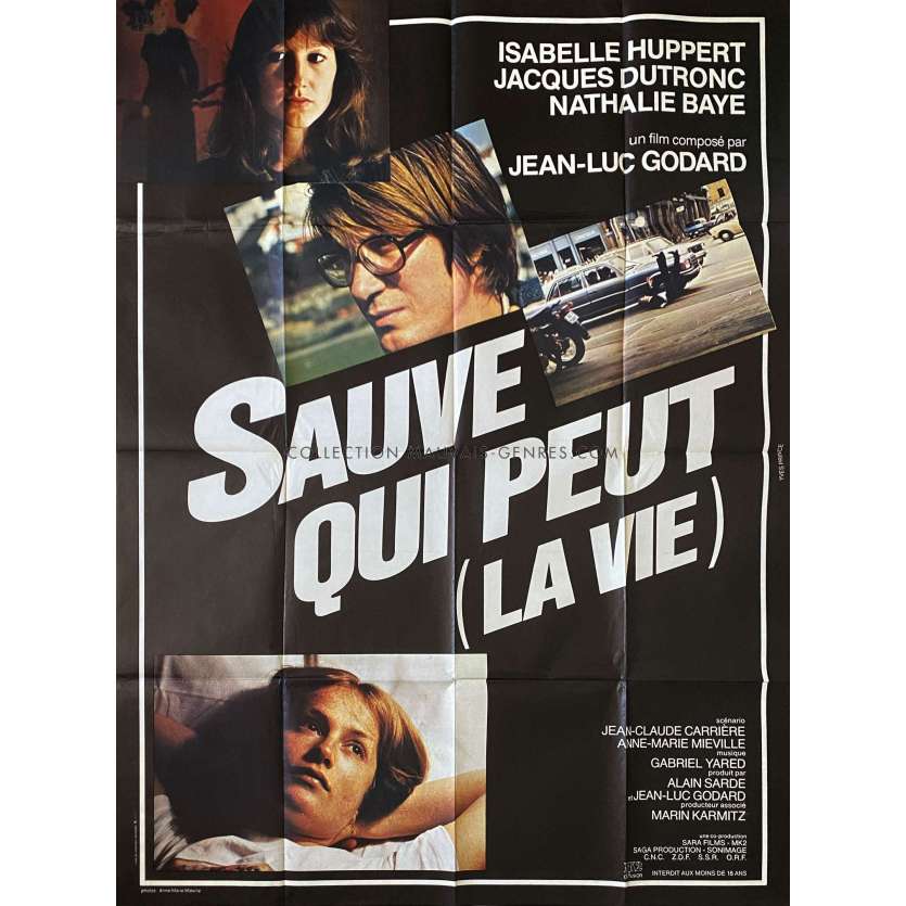 EVERY MAN FOR HIMSELF French Movie Poster- 47x63 in. - 1980 - Jean-Luc Godard, Isabelle Huppert