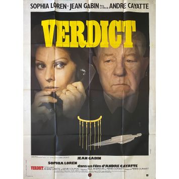 VERDICT French Movie Poster- 47x63 in. - 1974 - André Cayatte, Jean Gabin