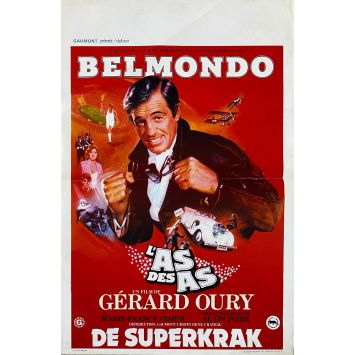 ACE OF ACES Belgian Movie Poster- 14x21 in. - 1982 - Gerard Oury, Jean-Paul Belmondo