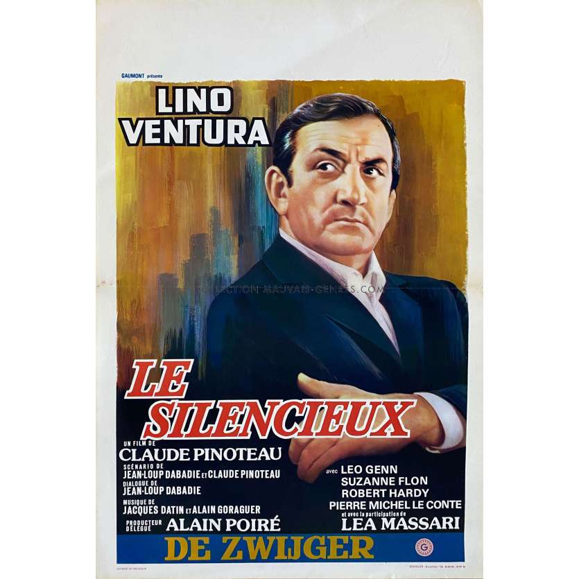 THE SILENT ONE Belgian Movie Poster- 14x21 in. - 1973 - Claude Pinoteau, Lino Ventura