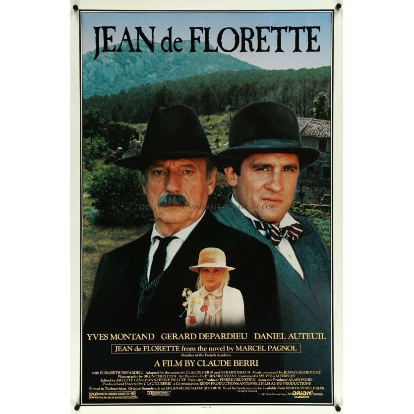 JEAN DE FLORETTE U.S Movie Poster- 27x41 in. - 1986 - Claude Berri, Yves Montand