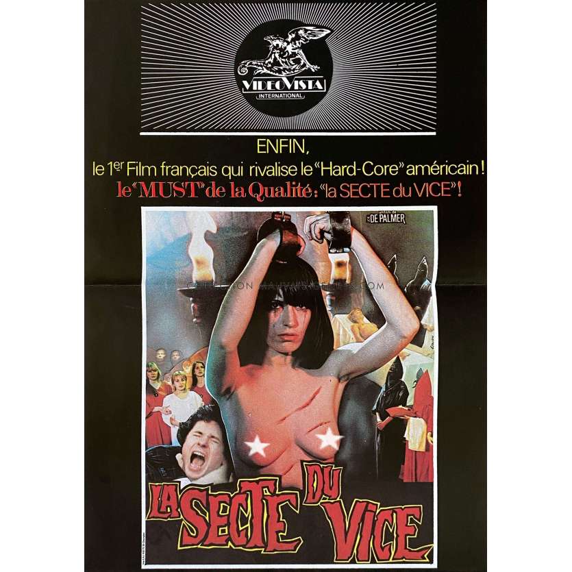 LA SECTE DU VICE Affiche Vidéo- 40x54 cm. - 1983 - Joe de Palmer, Christine Chavert