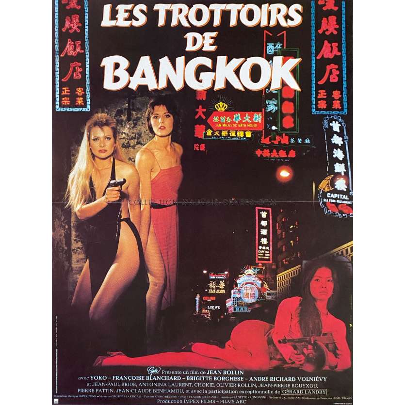 THE SIDEWALKS OF BANGKOK French Movie Poster- 15x21 in. - 1984 - Jean Rollin, Yoko