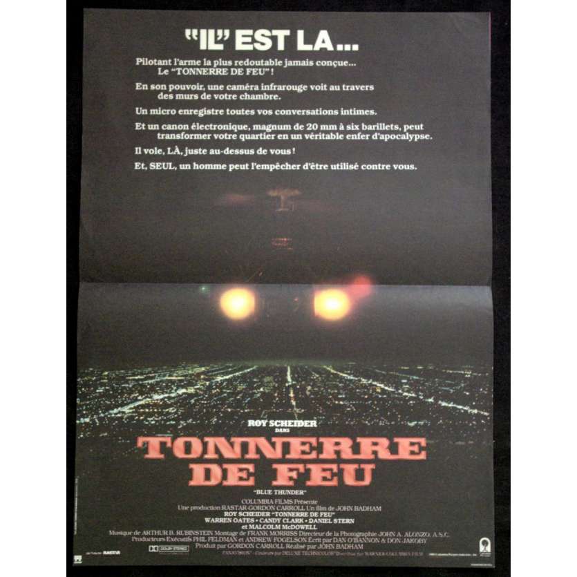 BLUE THUNDER French One Panel 15x21 '83 Badham, Roy Sheider, Movie Poster