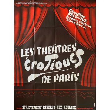 THEATRES EROTIQUES DE PARIS French Movie Poster- 47x63 in. - 1975 - Robert de Nesle, Richard Allan
