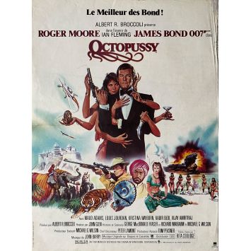 OCTOPUSSY French Movie Poster- 15x21 in. - 1983 - James Bond, Roger Moore