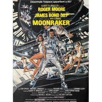 MOONRAKER French Movie Poster- 15x21 in. - 1979 - James Bond, Roger Moore
