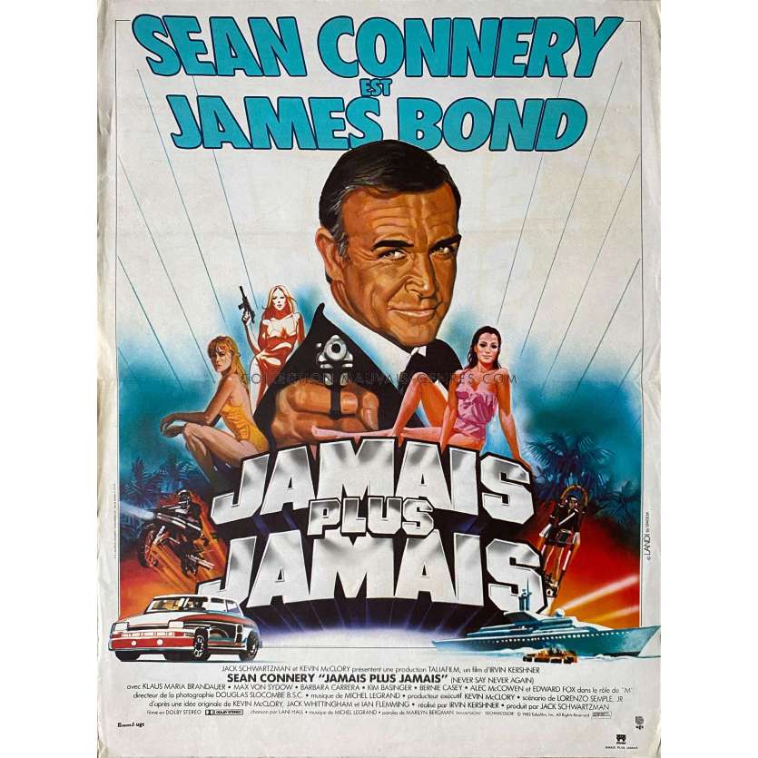 JAMAIS PLUS JAMAIS Affiche de film- 40x54 cm. - 1983 - James Bond, Sean Connery
