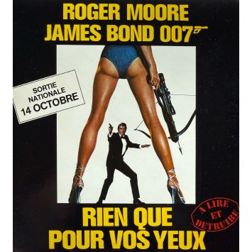 RIEN QUE POUR VOS YEUX Autocollant- 15x15 cm. - 1981 - John Glen, Roger Moore